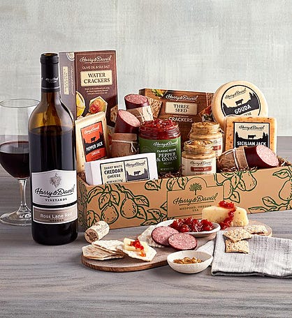 Supreme Meat and Cheese Gift with Wine